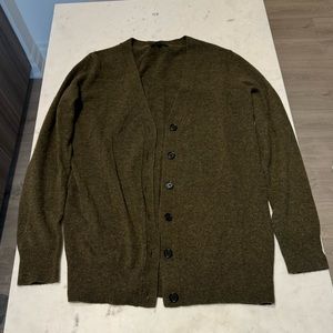 J. Crew olive green cashmere cardigan